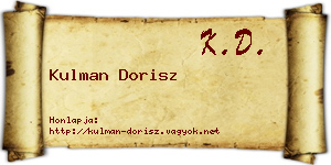 Kulman Dorisz névjegykártya